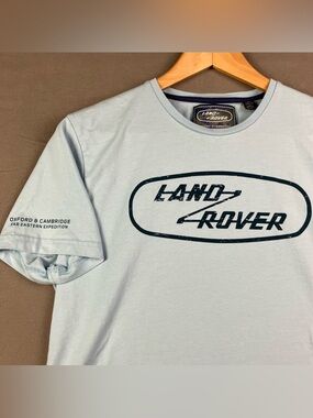 Land Rover Heritage Short Sleeve T Shirt Size Small Light Blue Oxford Cambridge